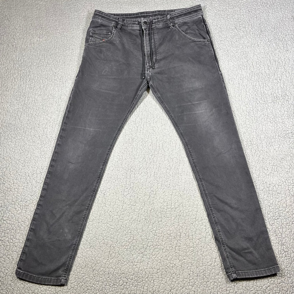 Diesel Krooley CB-NE JoggJeans Mens 32 Faded Black Slim Tapered Drawstring Pants